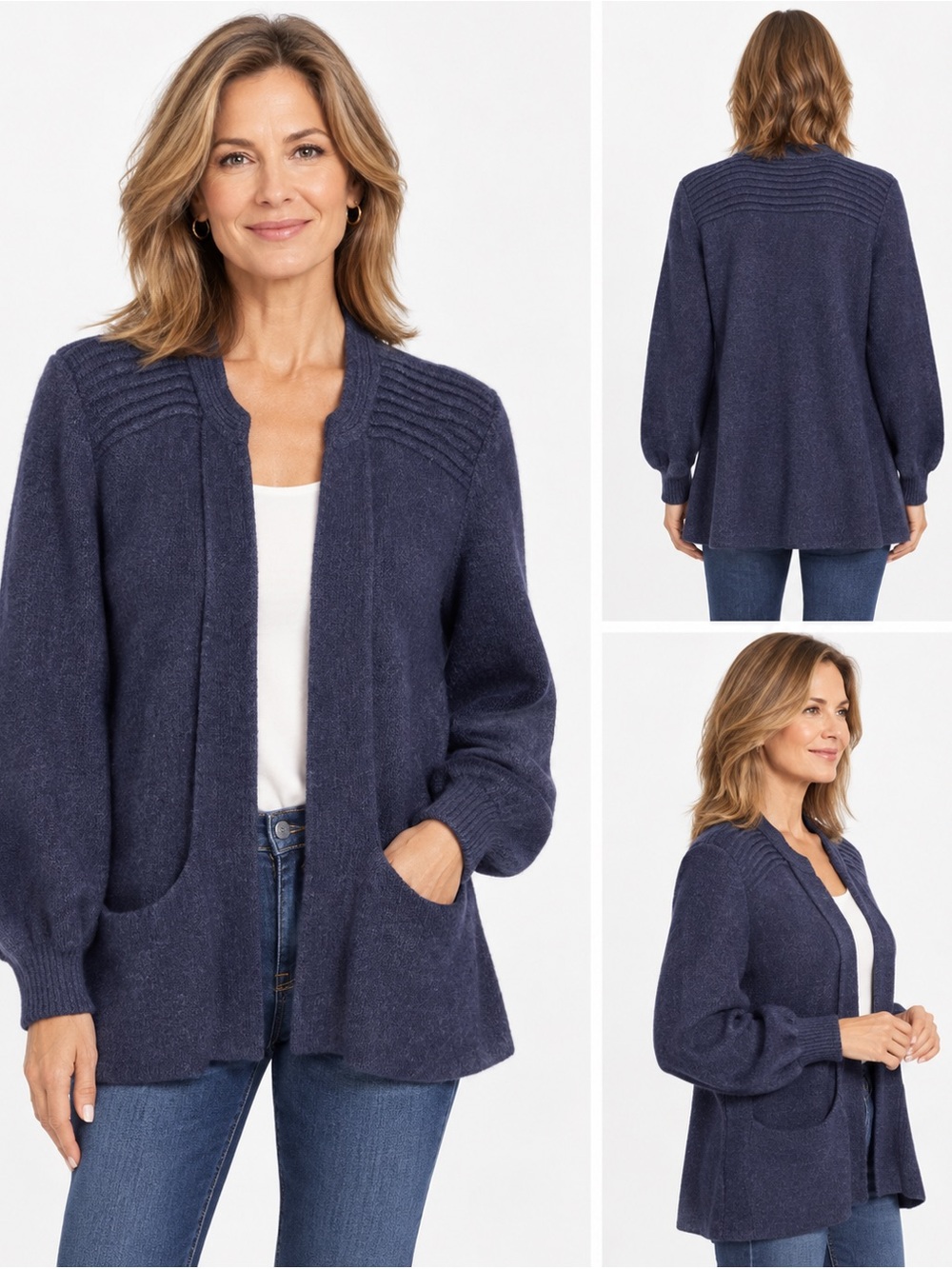Alpaca Connection Peru Alpaca Blend Open Front Cardigan Sweater